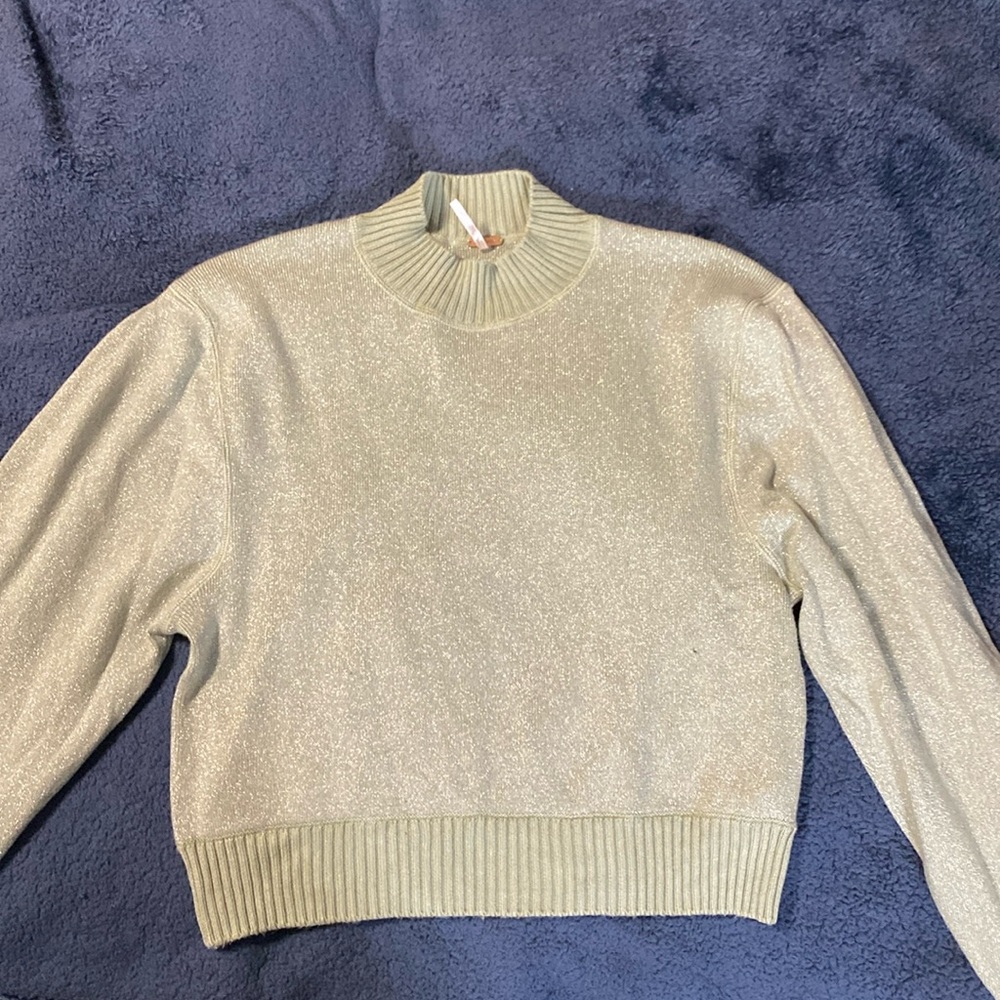 Free People Green sparkle sweater